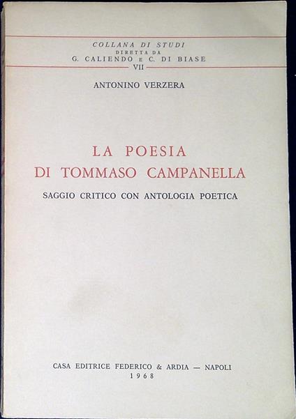 La poesia di Tommaso Campanella : saggio critico con antologia poetica - copertina