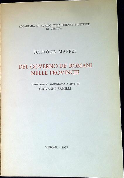 Del governo dè Romani nelle province - copertina