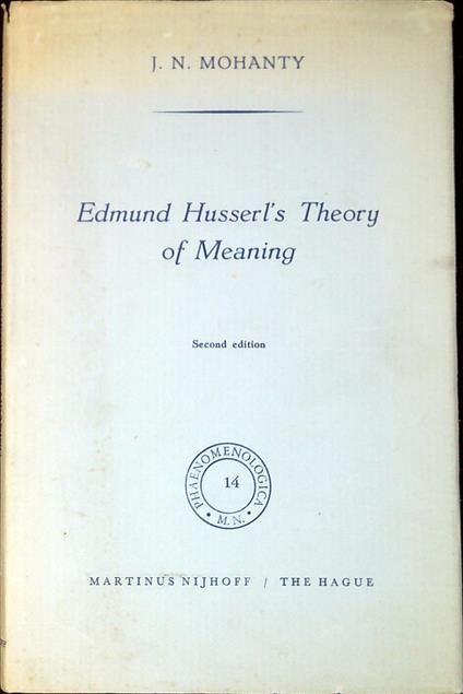 Edmund Husserlʼs theory of meaning - copertina