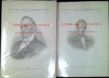 L' unificazione italiana vista dai diplomatici statunitensi. Quattro volumi, opera completa - copertina