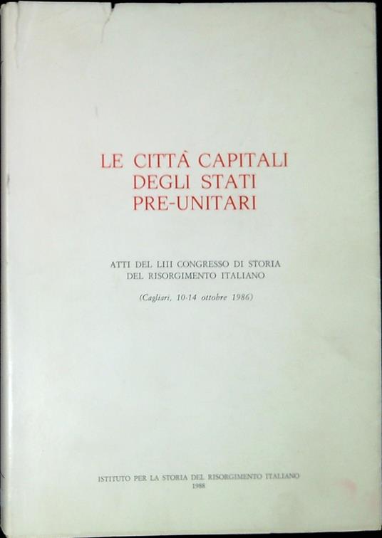 Le città capitali degli stati pre-unitari - copertina