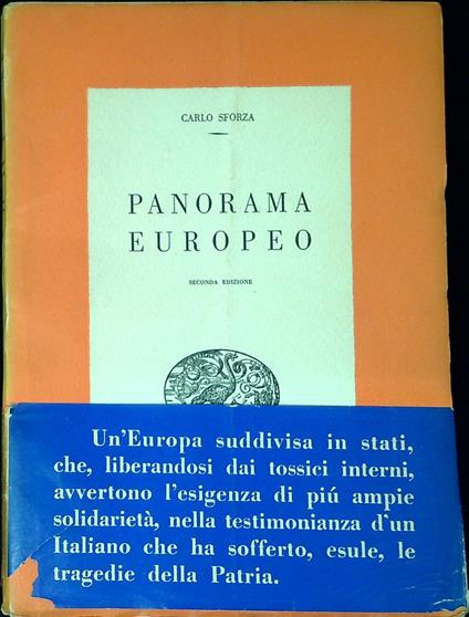 Panorama europeo : apparenze politiche e realtà psicologiche - Carlo Sforza - copertina