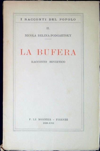 La bufera : Racconto sovietico - copertina