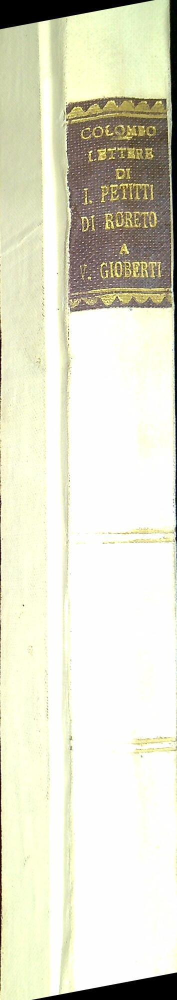 Lettere di I. Petitti di Roreto a Vincenzo Gioberti (1841-1850)