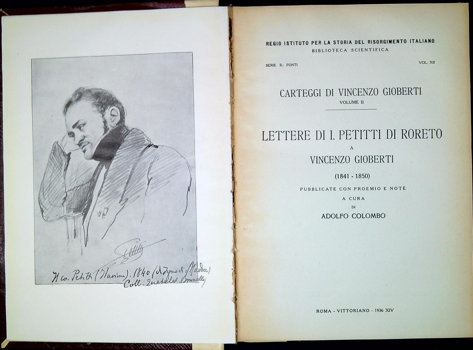 Lettere di I. Petitti di Roreto a Vincenzo Gioberti (1841-1850)
