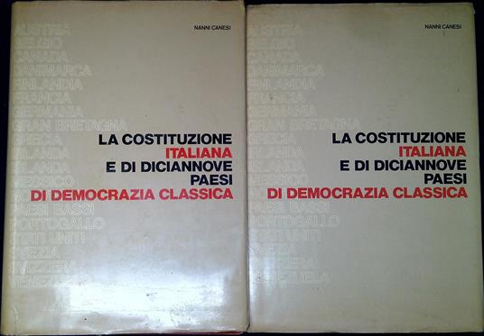 La Costituzione italiana e di diciannove paesi di democrazia classica - copertina