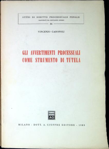 Gli avvertimenti processuali come strumento di tutela - copertina