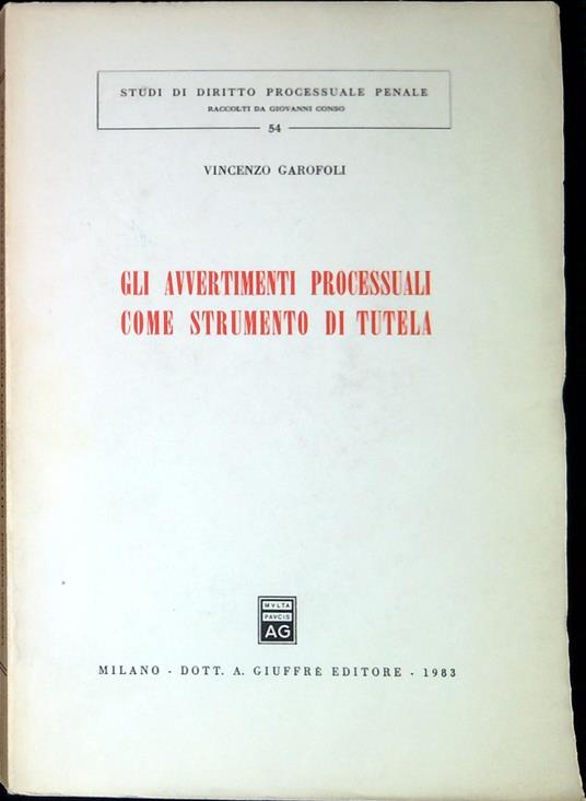 Gli avvertimenti processuali come strumento di tutela - copertina