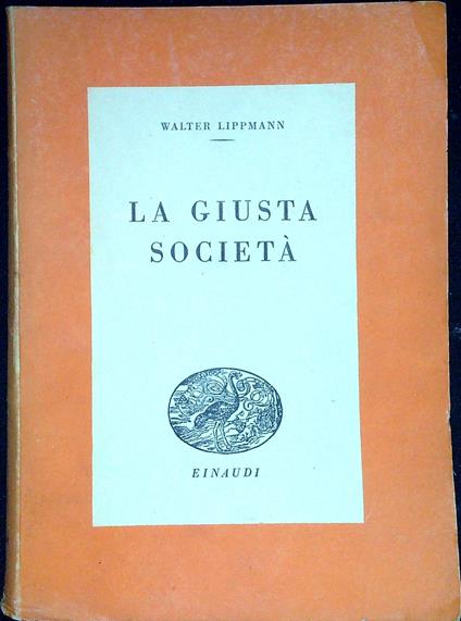 La società giusta - Walter Lippmann - copertina