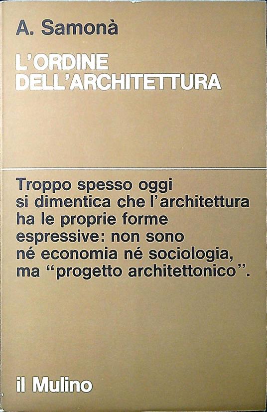 L' ordine dell'architettura - Alberto Samonà - copertina