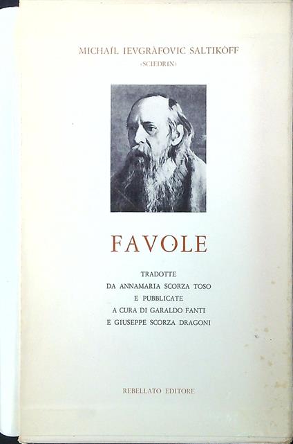 Favole - Michail Ievgrafovic Saltikoff - copertina
