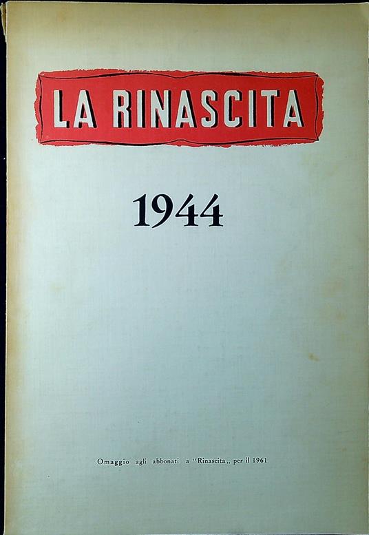 La rinascita : 1944 - copertina