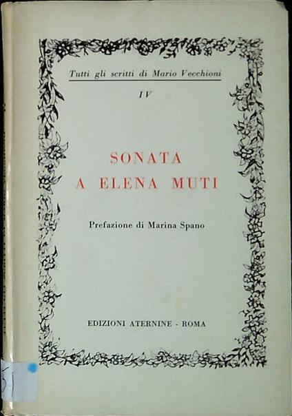 Sonata a Elena Muti - Mario Vecchioni - copertina