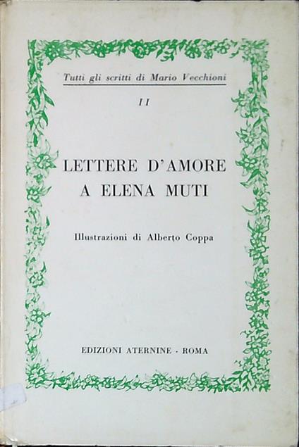 Lettere d'amore a Elena Muti - Mario Vecchioni - copertina