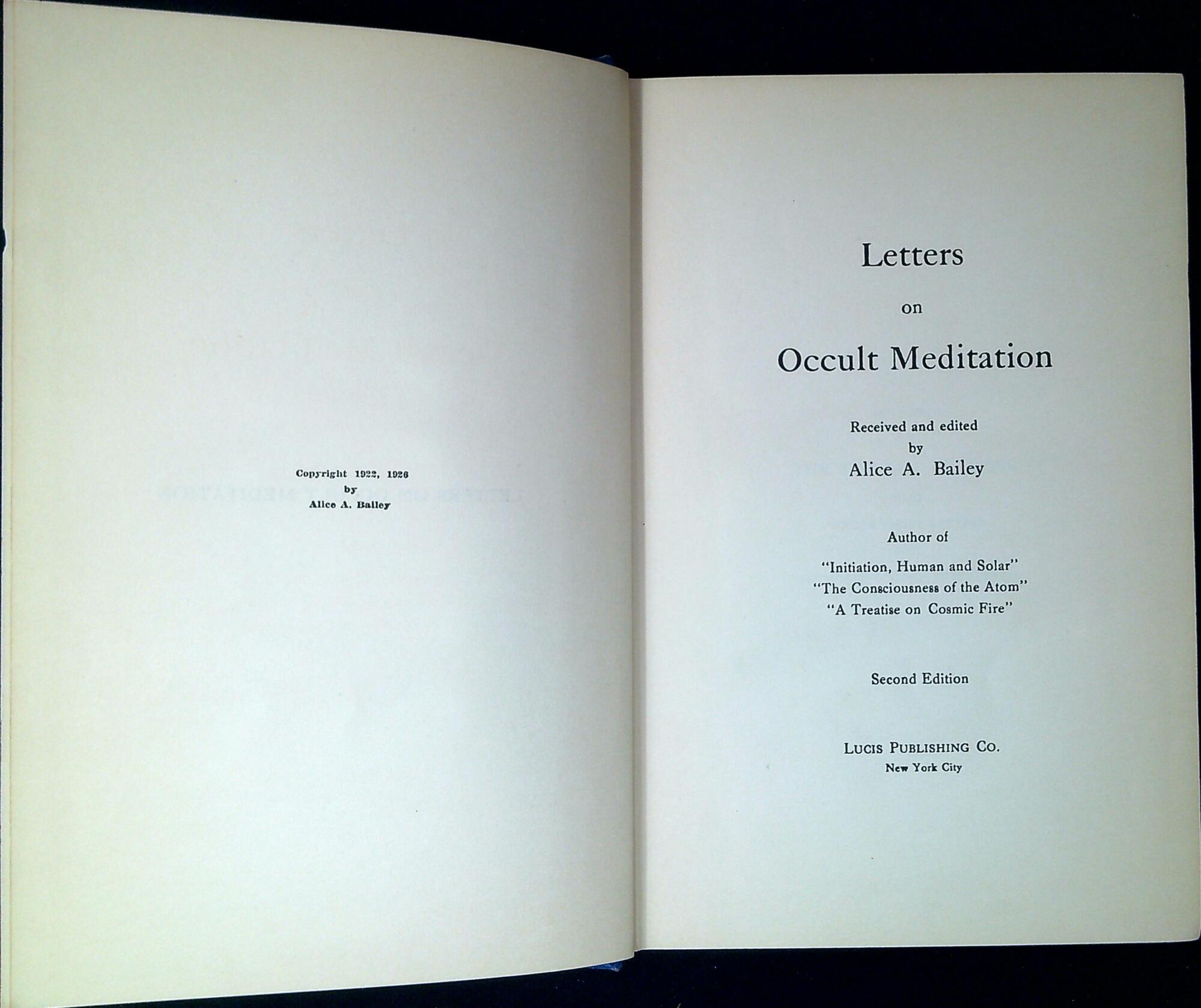 Letters on occult meditation