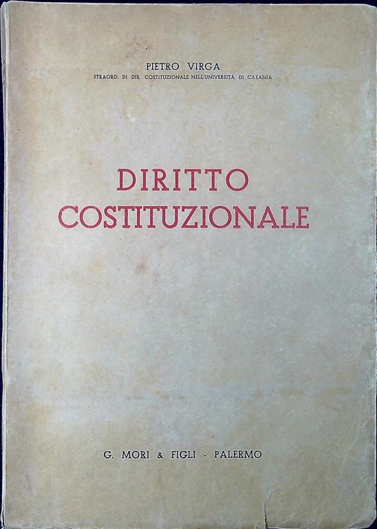 Diritto costituzionale - Pietro Virga - copertina