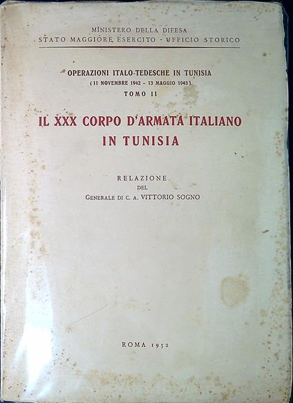 Il XXX corpo d'armata italiano in Tunisia - copertina