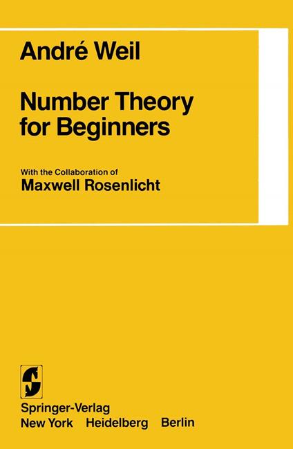 Number Theory for Beginners - André Weil - copertina