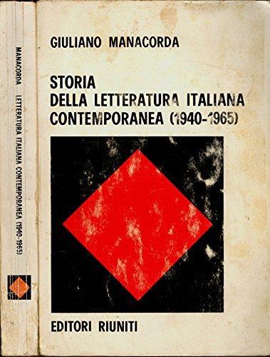 Storia della letteratura italiana contemporanea. (1940-1965) - Giuliano Manacorda - copertina