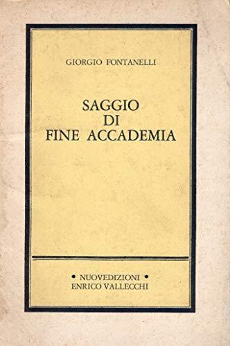Saggio di fine Accademia - Giorgio Fontanelli - copertina
