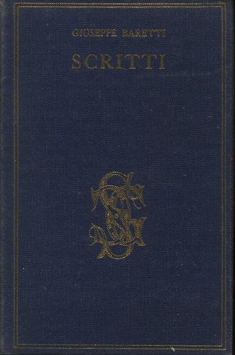 Scritti - Giuseppe Baretti - copertina