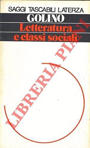 Letteratura e classi sociali - Enzo Golino - copertina