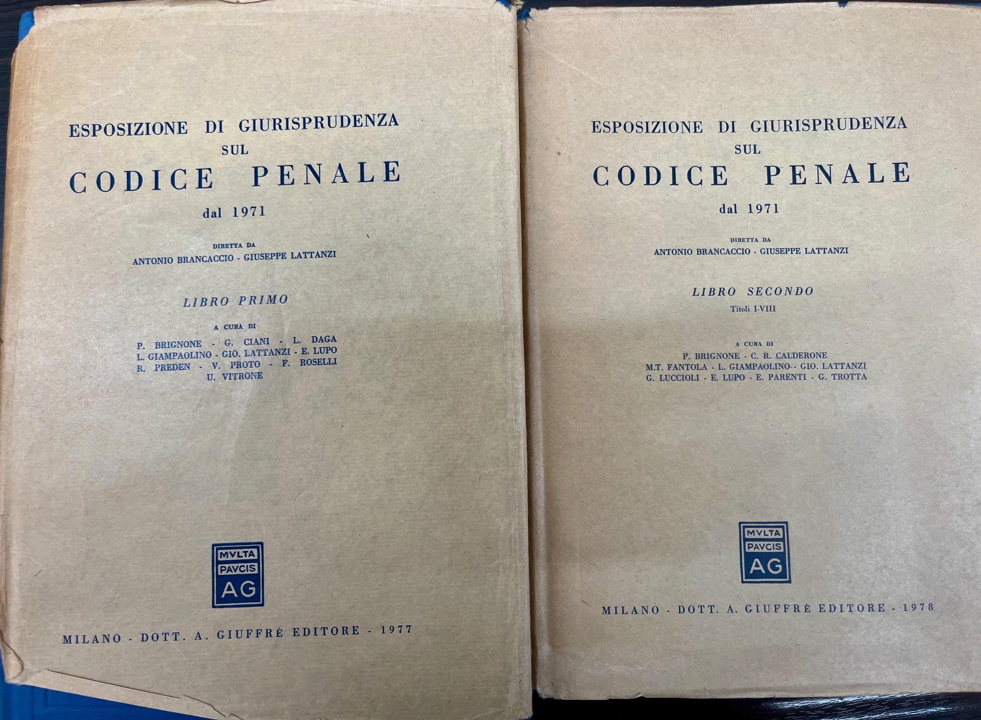 Esposizione di giurisprudenza sul codice penale dal 1971