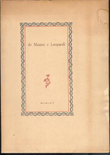 De Musset e Leopardi - Mario Mattioli - copertina