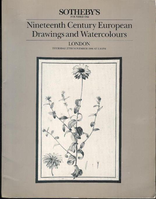Nineteenth Century European Drawings and Watercolours (Watercolors) - Sotheby's London - copertina