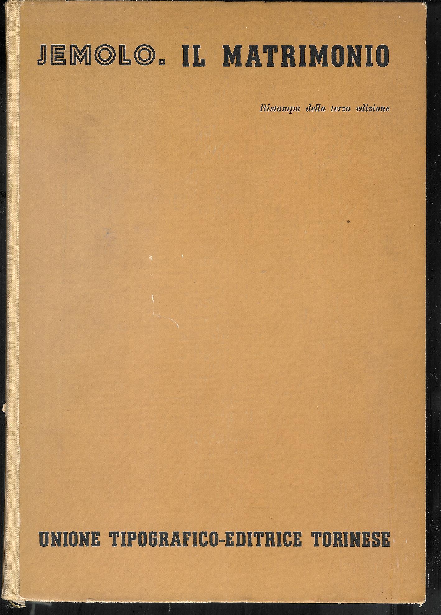 Il matrimonio i rapporti patrimoniali dei coniugi. Vol. 3° tomo 1° del trattato di diritto civile italiano diretto da F. Vassalli
