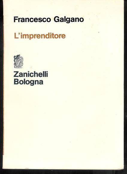 L' imprenditore Vol. 1 - Francesco Galgano - copertina