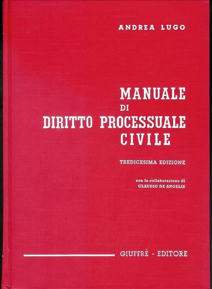 Manuale di diritto processuale civile - copertina