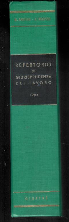 Repertorio di giurisprudenza del lavoro (1984) - Mario Pacifico - copertina