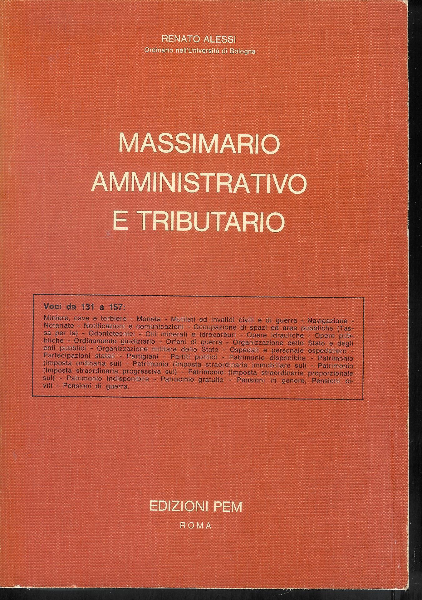 Massimario Amministrativo e Tributario - voci da 131 a 157 ( MIN-PENS)
