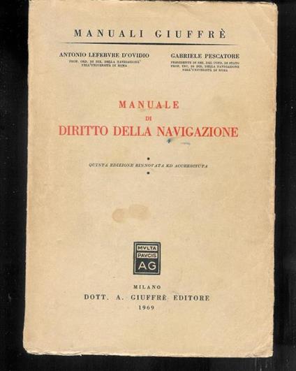 Manuale di diritto della navigazione - copertina