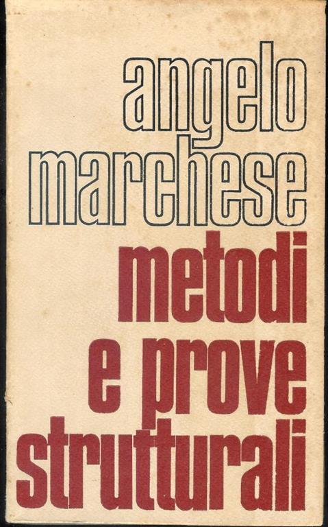 Metodi e prove strutturali - Angelo Marchese - copertina