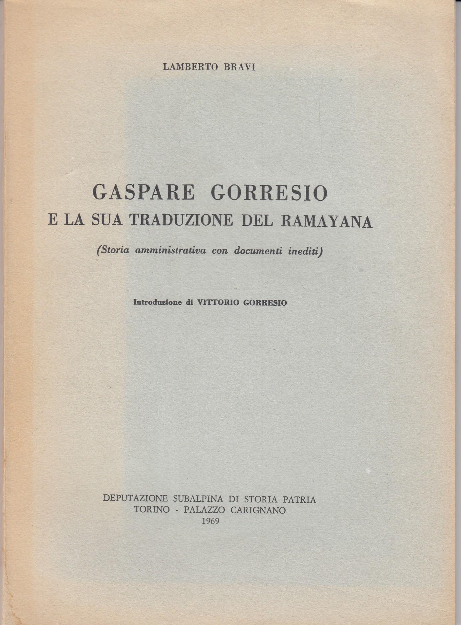 Gaspare Gorresio e la sua traduzione del ramayana