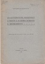 La letteratura nazionale a Trieste e in Istria durante il risorgimento