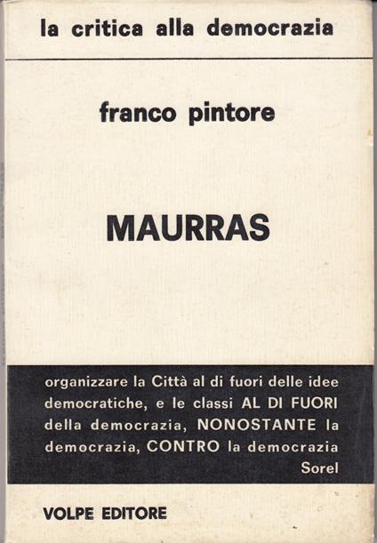 Maurras - Gianfranco Pintore - copertina