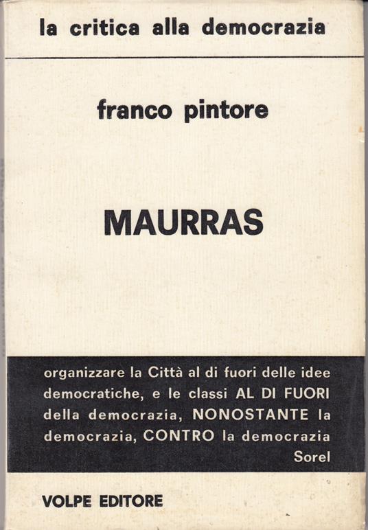 Maurras - Gianfranco Pintore - copertina