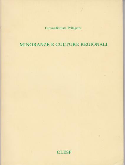 Minoranze e culture regionali - copertina