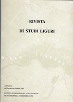 Rivista di studi Liguri anno LXI gennaio dicembre 1995