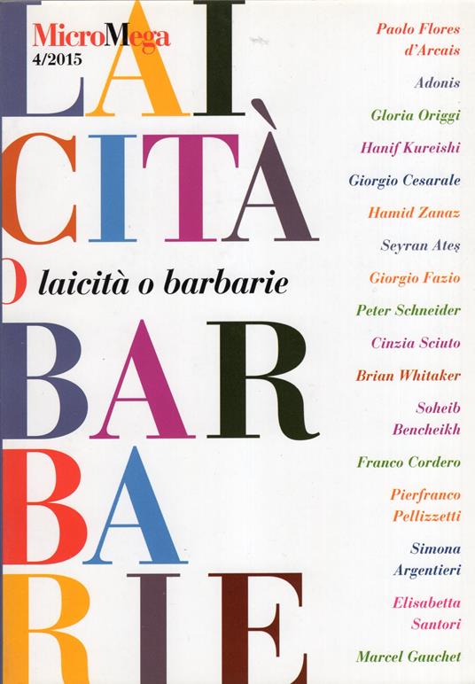 Micromega n. 4/2015 Laicità o barbarie - copertina