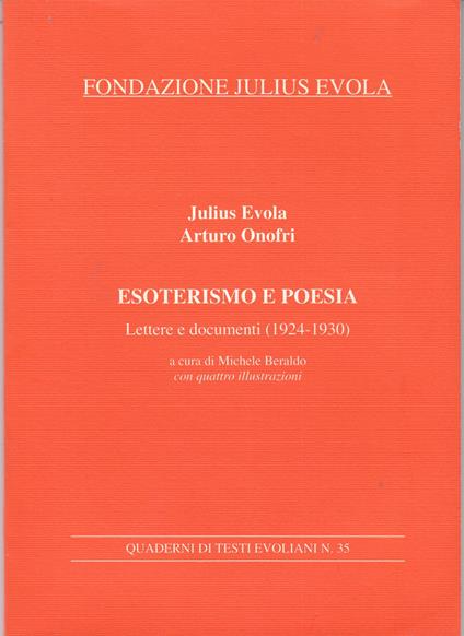Esoterismo e poesia letere e documenti (1924-1930) - copertina