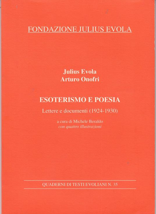 Esoterismo e poesia letere e documenti (1924-1930) - copertina