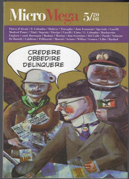 Micromega n. 5/2008 - Credere Obbedire Delinquere - copertina