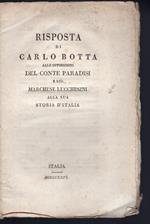Risposta di Carlo Botta alle opposizioni del conte Paradisi e del Marchese Lucchesini