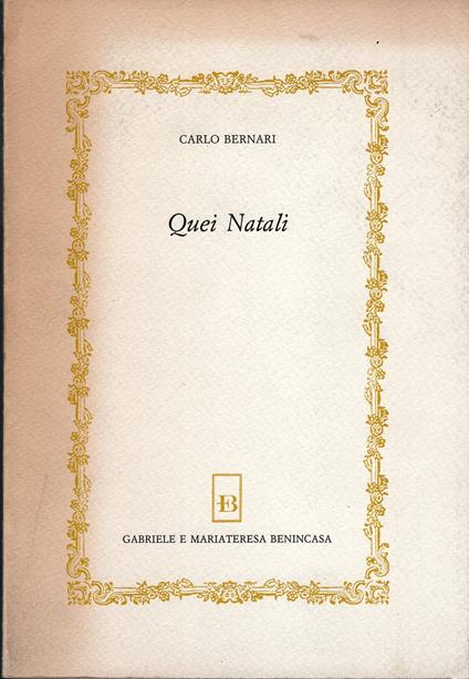 Quei Natali - Carlo Bernari - copertina