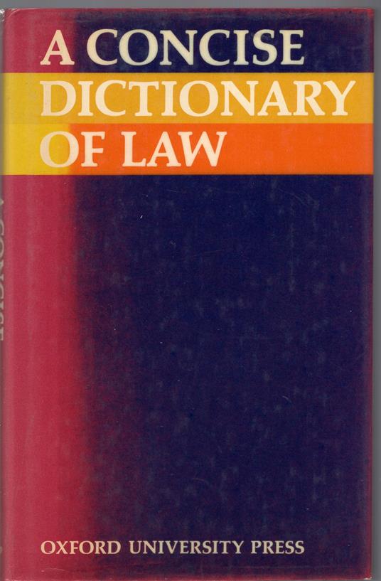 A Concise Dictionary of Law - copertina