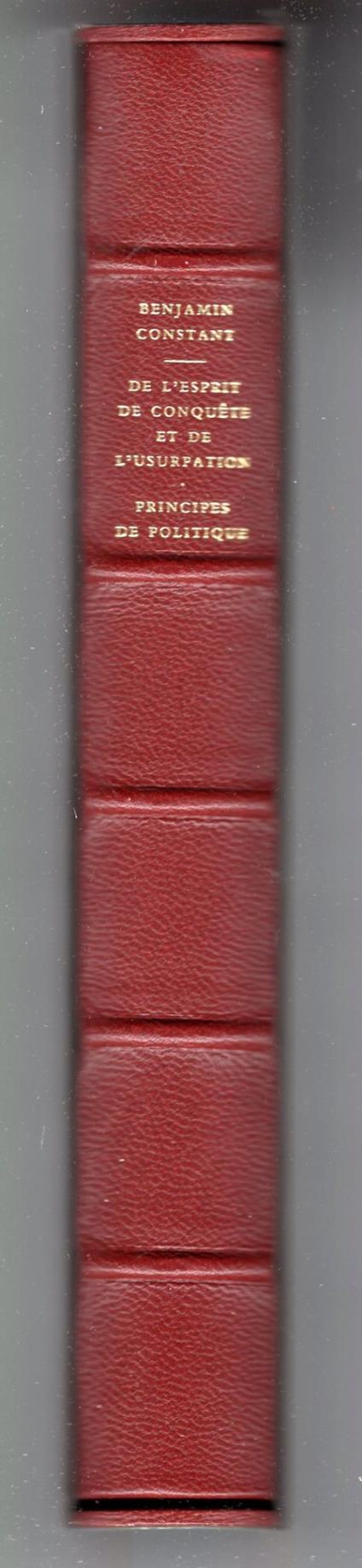 De l'esprit de conquête et de l'usurpation - principes de politique - Benjamin Constant - copertina